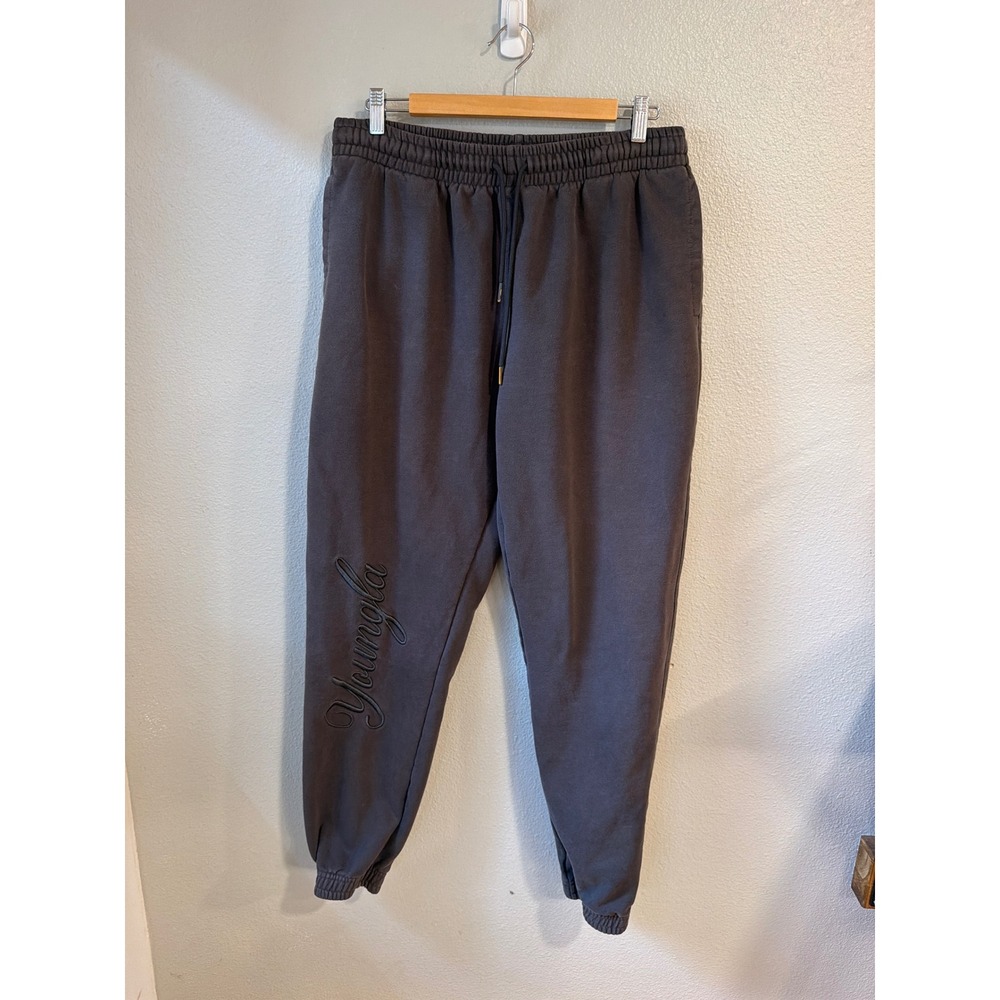 YoungLA Perfect Jogger Men XXL Charcoal Grey Heavyweight Fleece Sweatpants Cozy